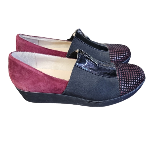 Sacha London Wine & Black Wedge Loafers Sz 9.5-10 - Picture 10 of 10